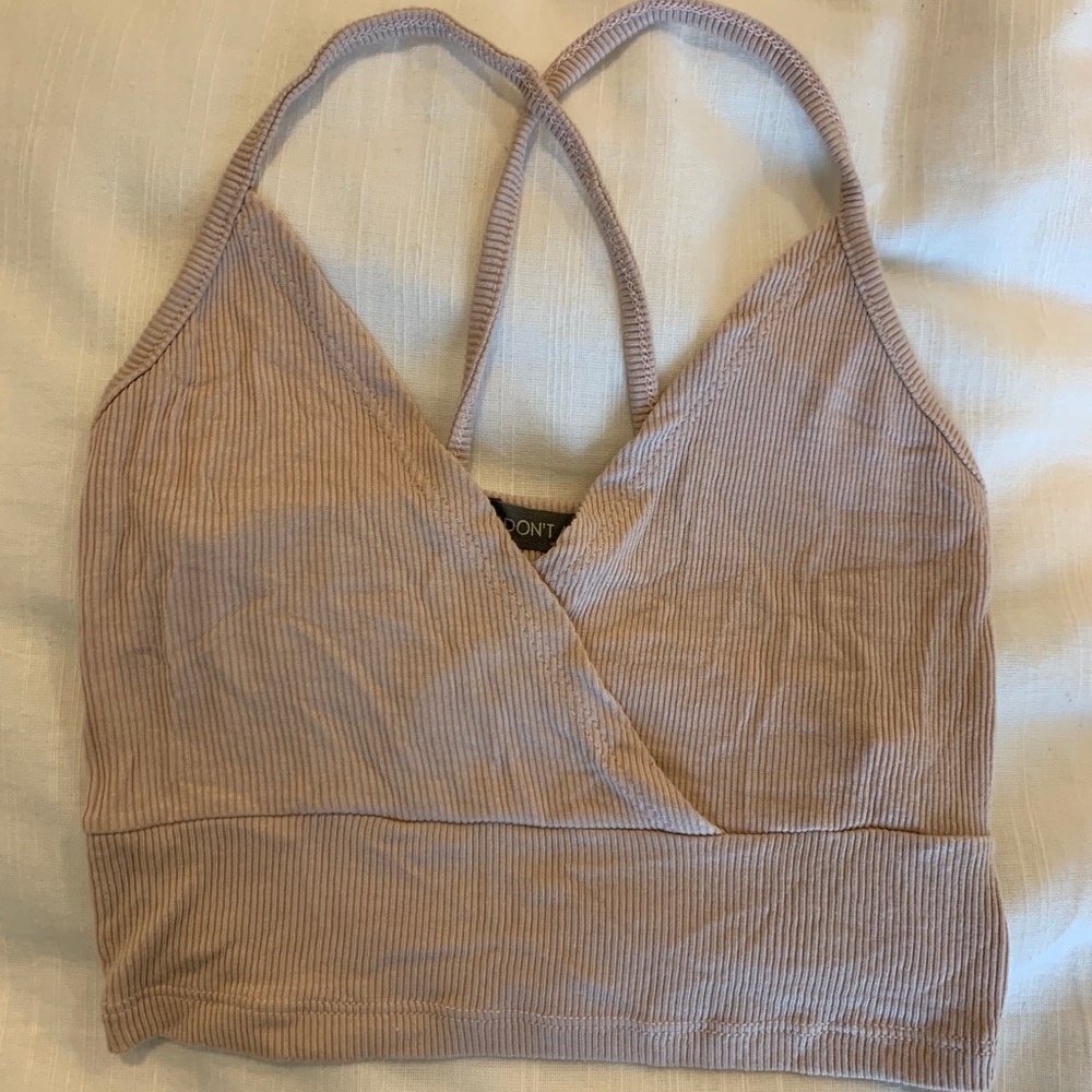 Cropped, pink, rib urban outfitters top